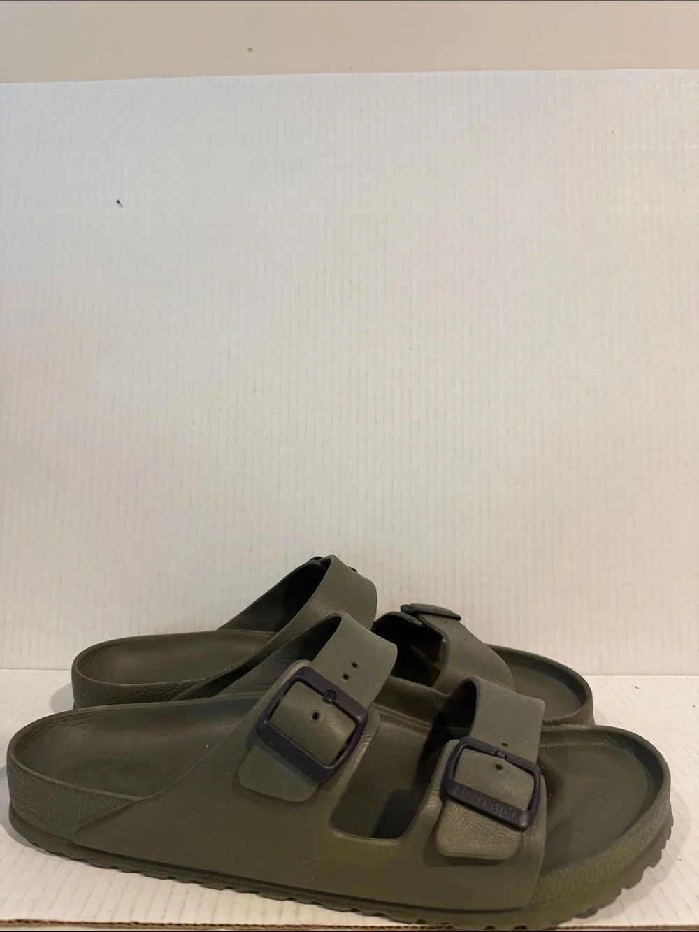 Birkenstock Men's ArmyGreen Double-Buckle Arizona EVA Sandals (sz 13)